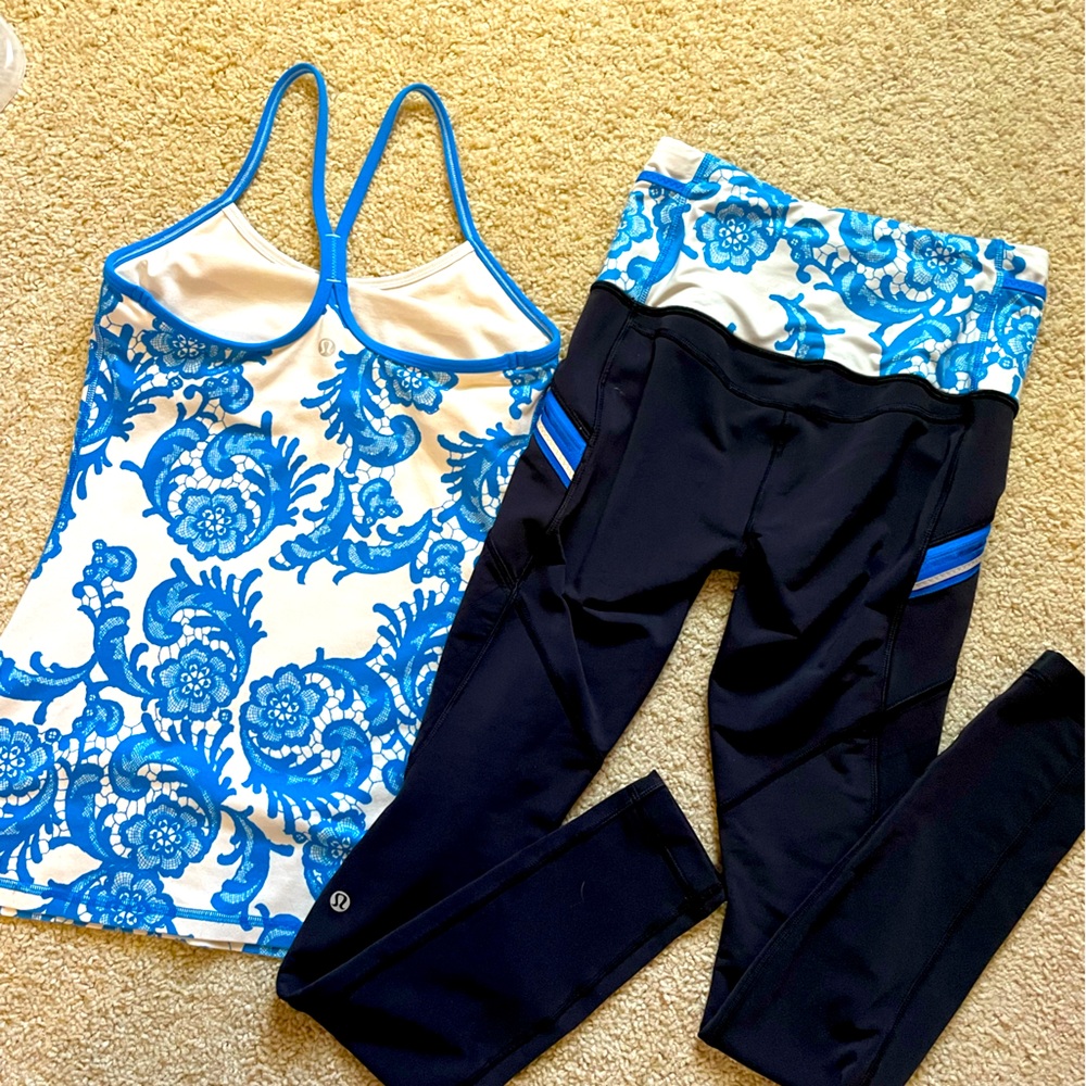Lululemon tank and legging set. Sz 4